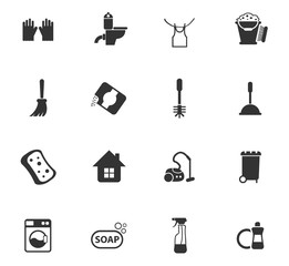 cleaning company icon set