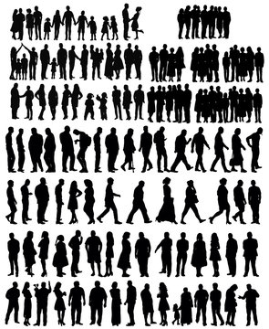 silhouette, people vector, collection