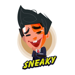 sneaky people. sneaky businessman character design with typographic - vector illustration