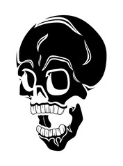 Laughing Skull Vector Silhouette