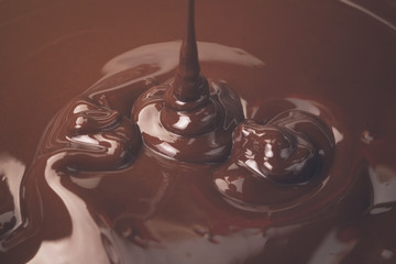 melted dark chocolate flow