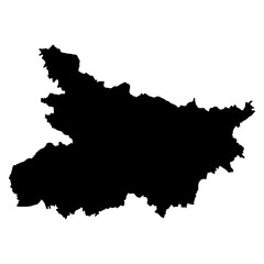 Bihar black map on white background vector