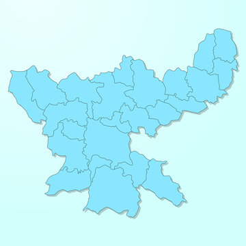 Jharkhand blue map on degraded background vector
