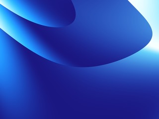 Dark blue navy soft abstract fractal art. Simple background illustration with spatial effects and petal like shapes. Computer generated image. Creative layout template. Professional business style.