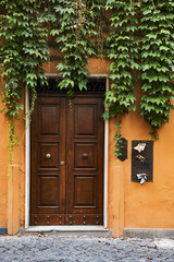Fototapeta na wymiar Beautiful door in Rome, Italy