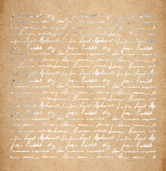 old paper with silver ink handwriting letter