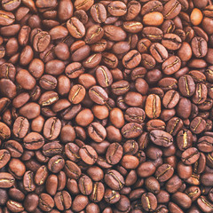 coffee beans background from above