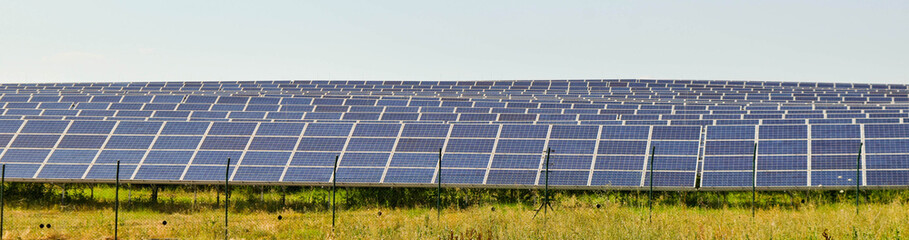 Solar panels in operation.