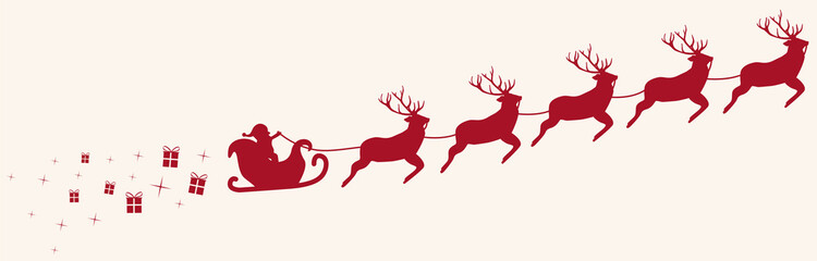 Santa Claus mit Rentieren