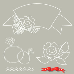 Flower Ring Drawing Elements Vector