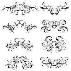 vector illustration set of border calligraphic and dividers decorative