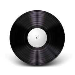 Beautiful, realistic vinyl record mockup with light effect and shadow. Vector illustration