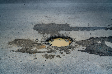 Pothole on the road