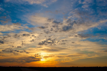Sunset sky and the texture of clouds.