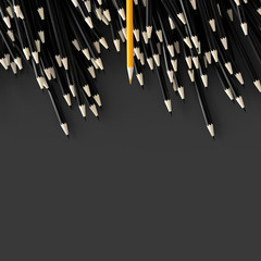 Infinite pencils background, education and creativity theme, original 3d rendering