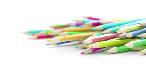 Infinite pencils background, education and creativity theme, original 3d rendering