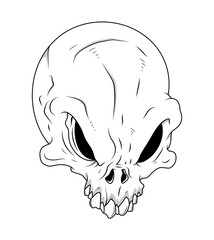 Angry Skull Vector Face