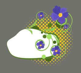 Decorative Flowers Halftone Banner