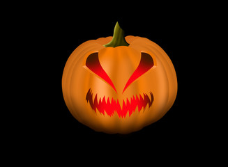 3D rendering Scary Jack O Lantern halloween pumpkin