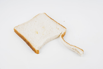 sliced bread on isolated white background