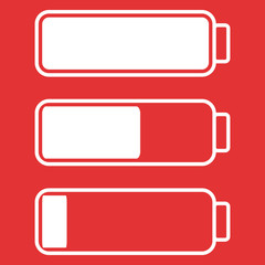 Fototapeta premium Smartphone or cell phone low battery icon. Low energy symbol. Flat vector illustration.