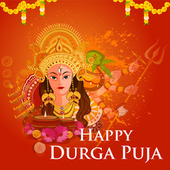 Happy Durga Puja India festival holiday background