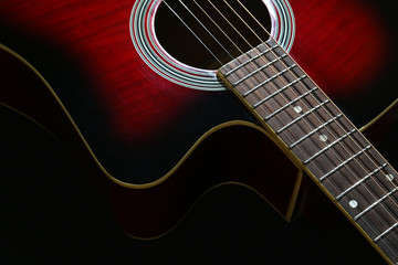 Obraz na płótnie Canvas Closeup on guitar body