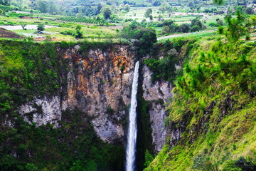 Obraz premium Sipisopiso waterfall, Medan, Indonesia.