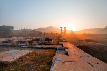 Sardeis Temple of Artemis, The construction of the temple was first started in the Hellenistic period