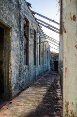 Ruins of once grand mansion or lodge on island Bubaque in Bijagos Archipelago of Guinea Bissau, West Africa