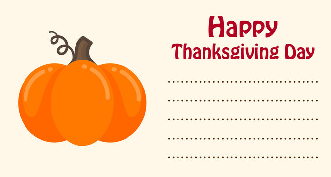 cartoon pumpkin thanksgiving day card vector