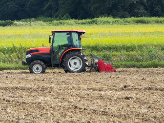 Obraz premium トラクターによる農作業 