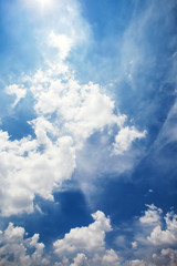 clouds in blue sky. The sky with clouds for background