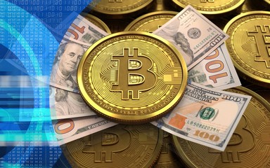 3d bitcoin banknotes