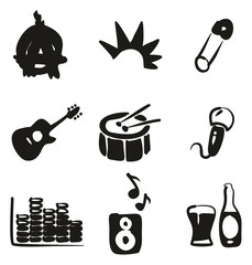 Punk Icons Freehand Fill