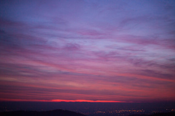 Sunset sky background - pink and blue sky