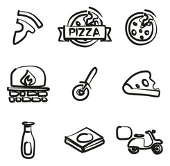 Pizza Icons Freehand 