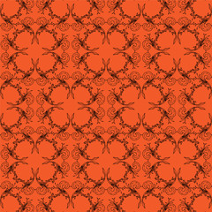orange black halloween scroll background pattern