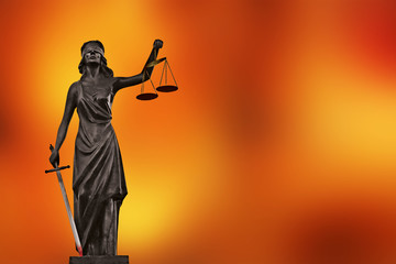 justice with sword on a gradient