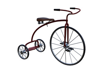 Fototapeta premium 3D Rendering Retro Tricycle on White