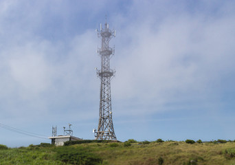 Telephone tower on the mountain