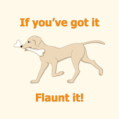 Running dog with bone