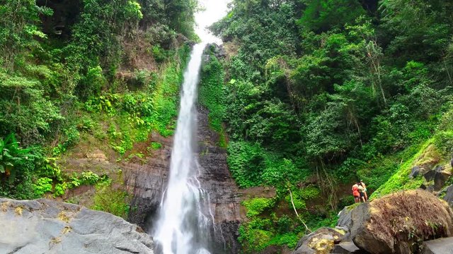 Git Git waterfall in north Bali, Indonesia. Timelapse.