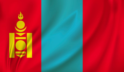 waving flag Mongolia