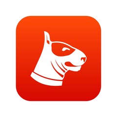 Bull terrier dog icon digital red