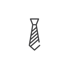 Necktie line icon, outline vector sign, linear style pictogram isolated on white. Symbol, logo illustration. Editable stroke