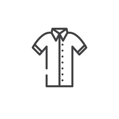 Shirt line icon, outline vector sign, linear style pictogram isolated on white. Symbol, logo illustration. Editable stroke