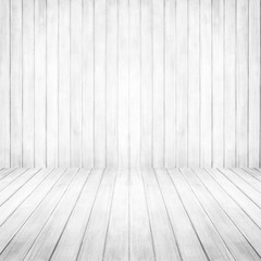 white  room and wall wood  background , copy space for putting object to display and  advertise