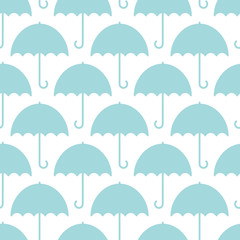 Big Umbrellas Retro Seamless Pattern Turquoise