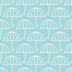 Retro Seamless Pattern Big Umbrellas Turquoise